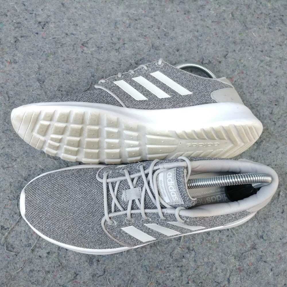 Adidas QT Racer Womens 8 Running Shoes Trainers Low Top Sneakers Cloudfoam Gray - Picture 4 of 13